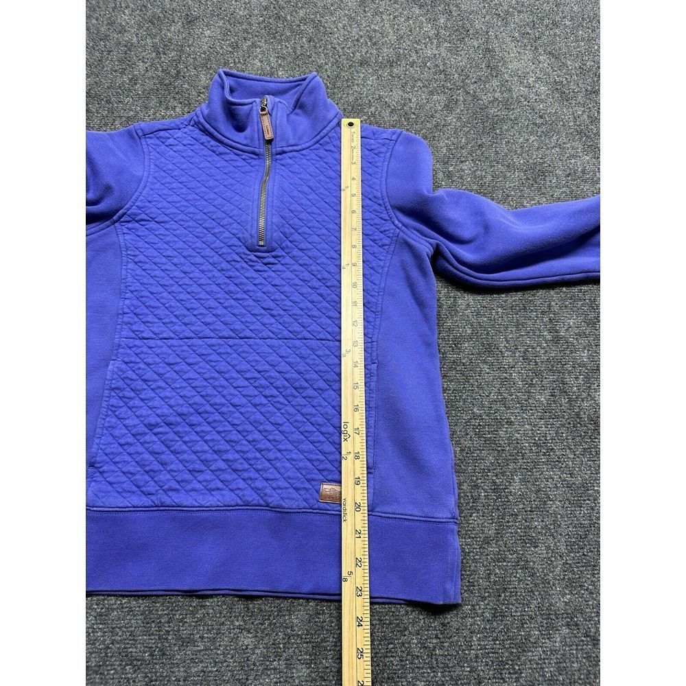 LL Bean Sweatshirt Womens XS Purple 1/4 Zip Pullover Quilted Kangaroo Pocket - Picture 8 of 10